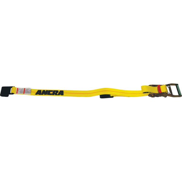 Ancra 2" x 30' Yellow Ratchet Assembly flat hook with keeper