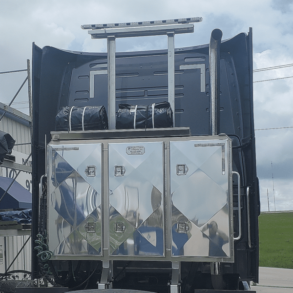 Strip Light Bracket with tarp tray and 3-door vault