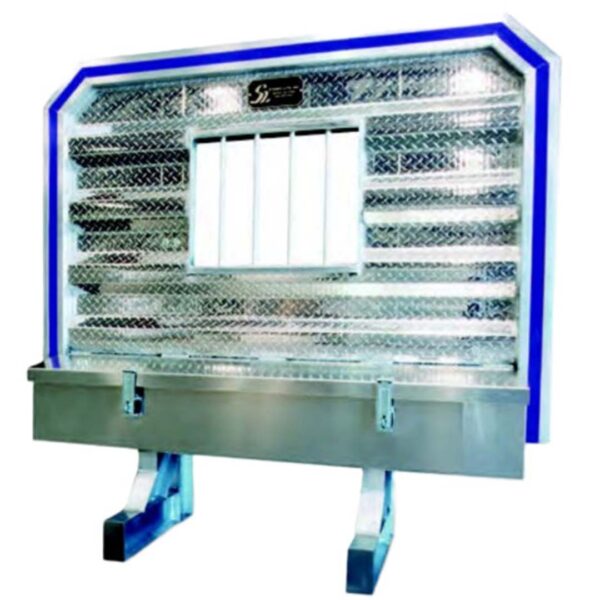 Standard Headache Rack 68" h x 72" wide 2 chain hangers and 2 half trays bar window tool box Semi Truck